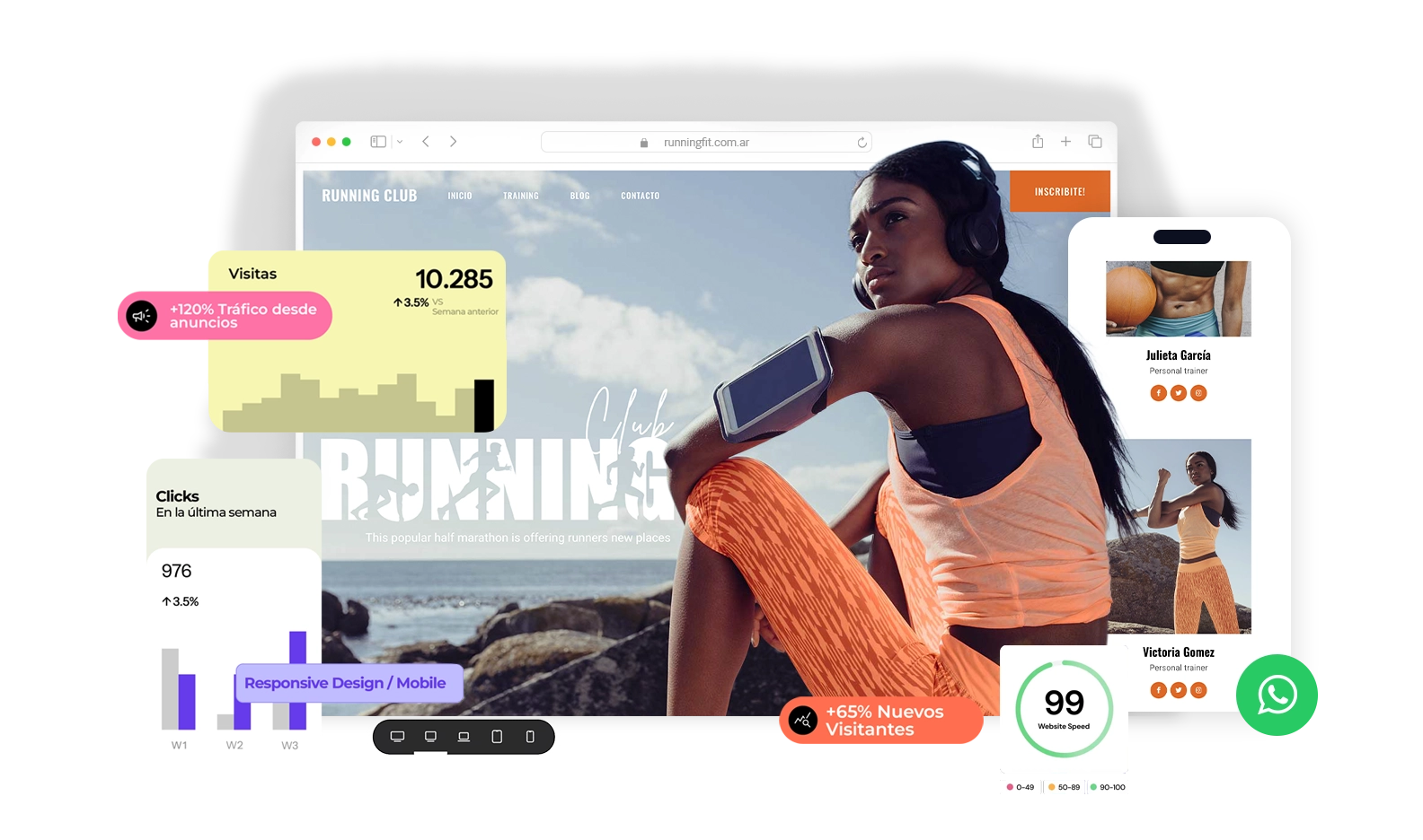 Ejemplo de página web informativa diseñada por Wodes en Argentina